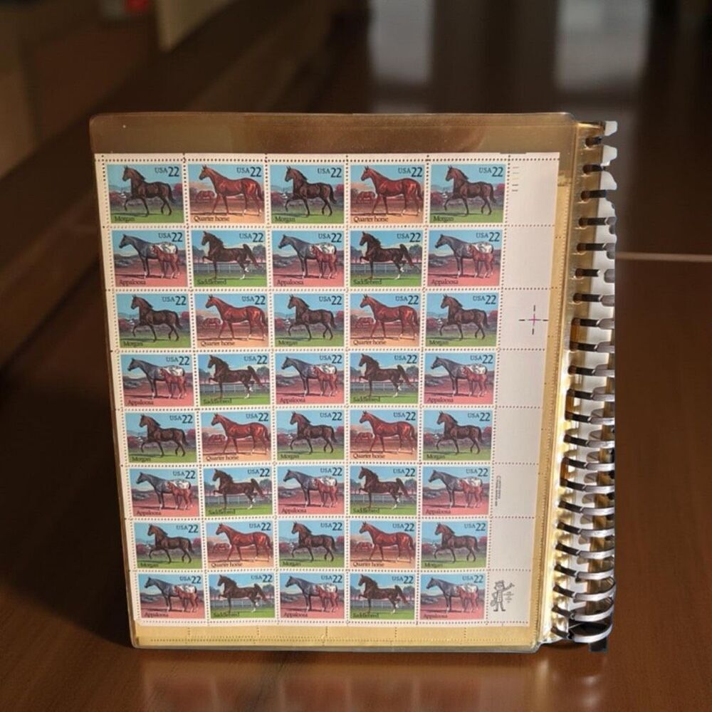 MNH Scott #2155-58 Horses 1985 - 22 Cent Stamp Sheet of Stamps